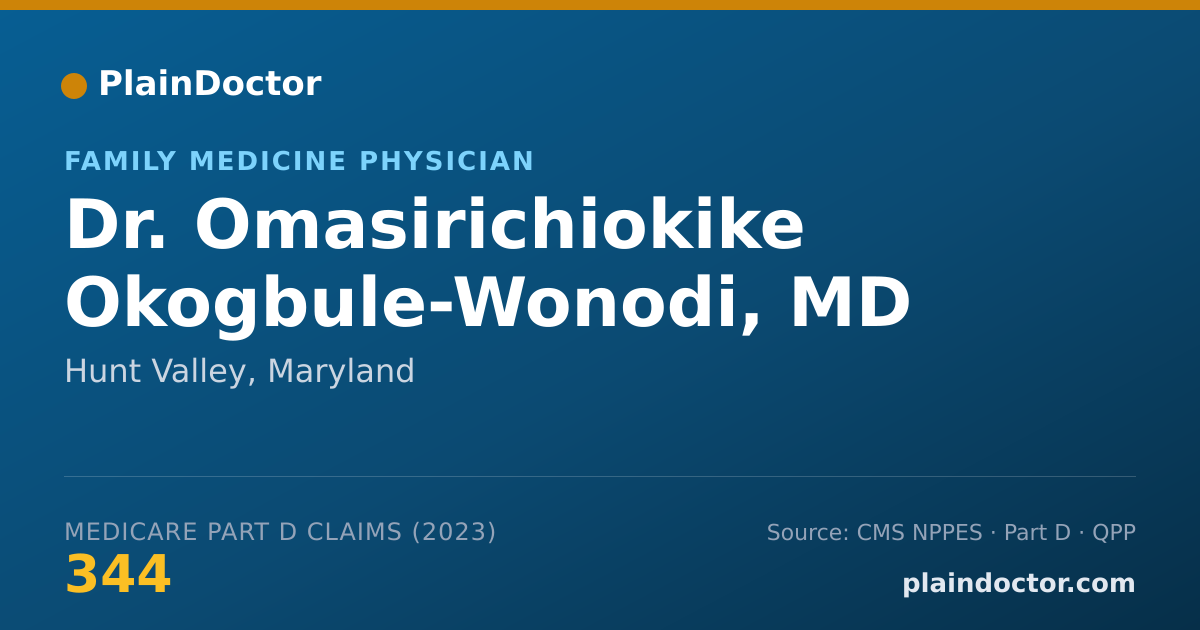 Shareable card for Omasirichiokike Okogbule-Wonodi, MD - Family Medicine Physician, Hunt Valley, MD