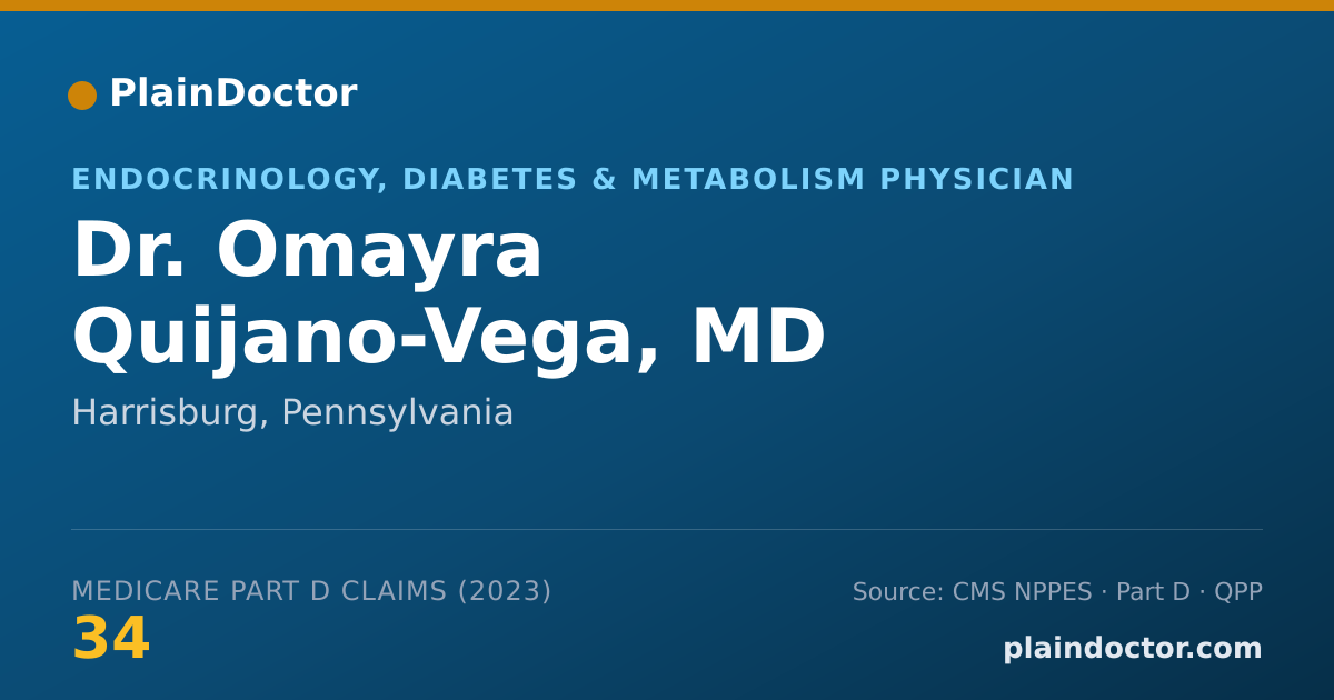 Shareable card for Omayra Quijano-Vega, MD - Endocrinology, Diabetes & Metabolism Physician, Harrisburg, PA