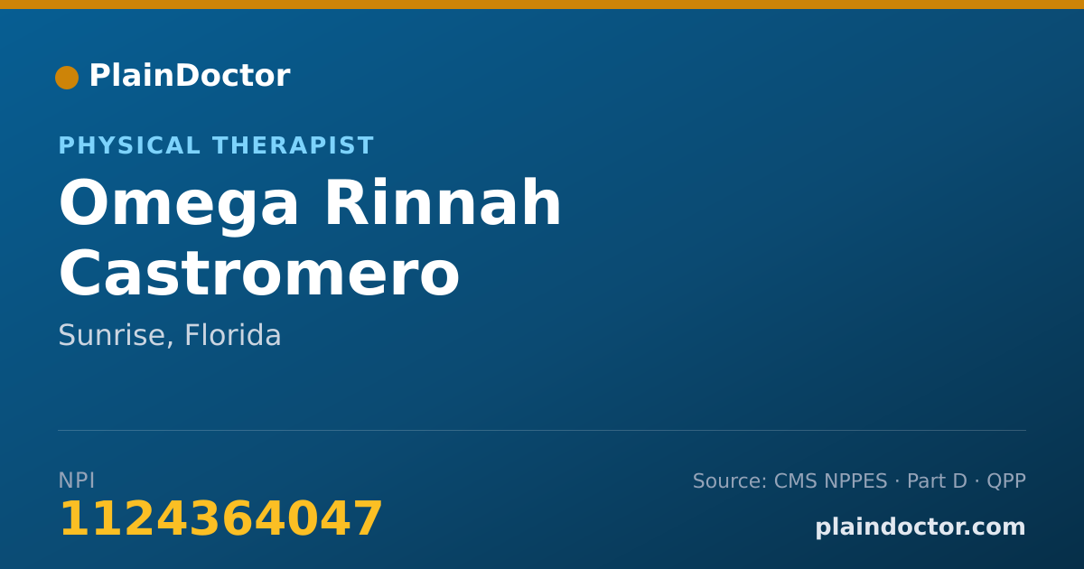 Shareable card for Omega Rinnah Castromero - Physical Therapist, Sunrise, FL