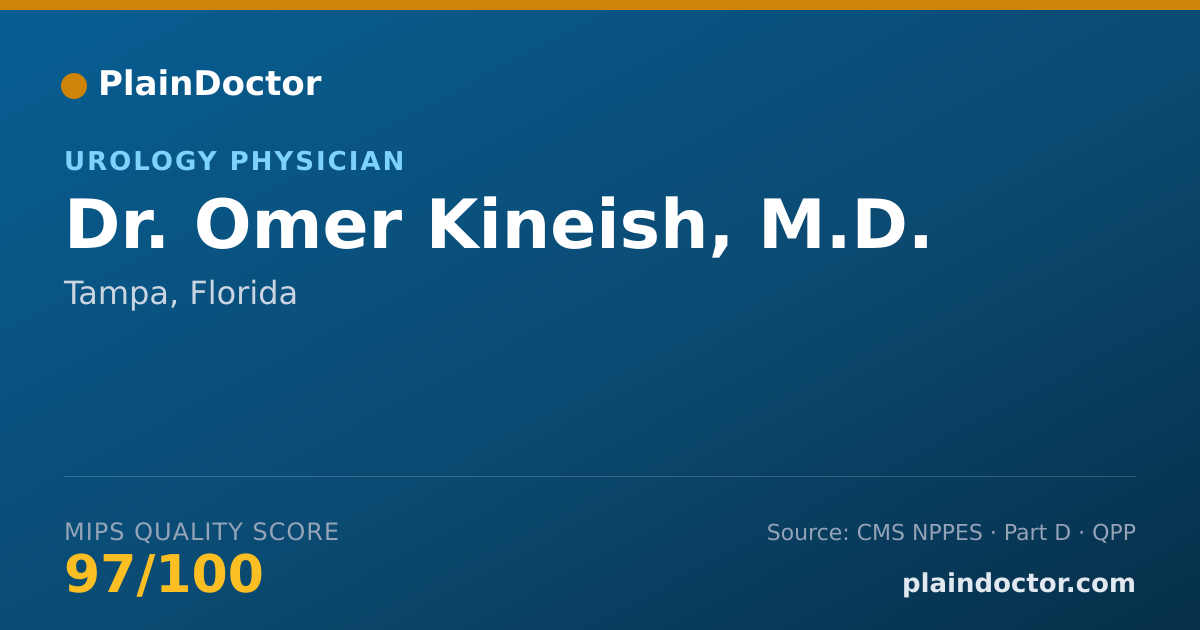 Shareable card for Omer Kineish, M.D. - Urology Physician, Tampa, FL