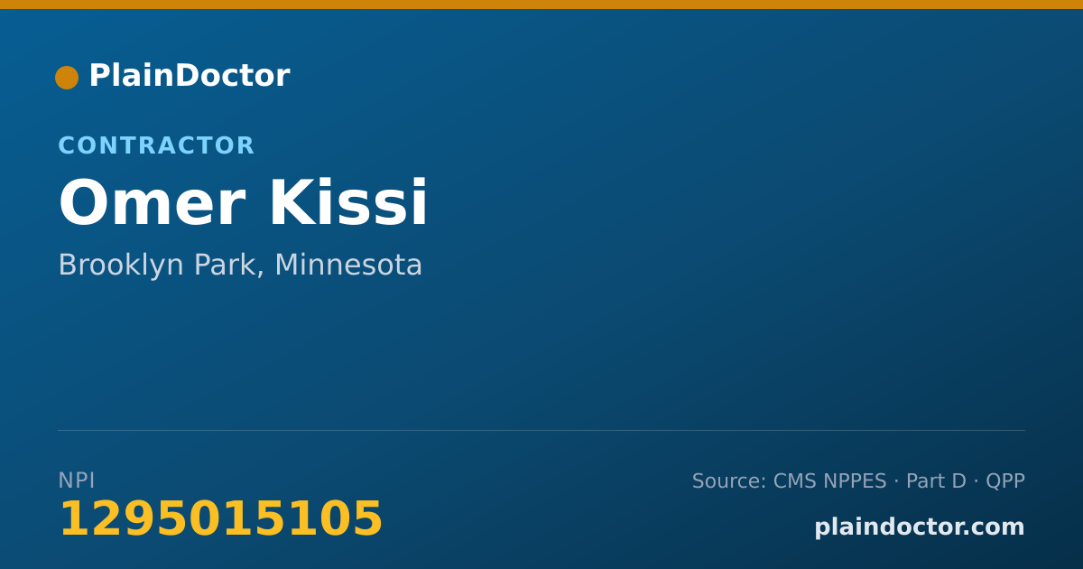Shareable card for Omer Kissi - Contractor, Brooklyn Park, MN