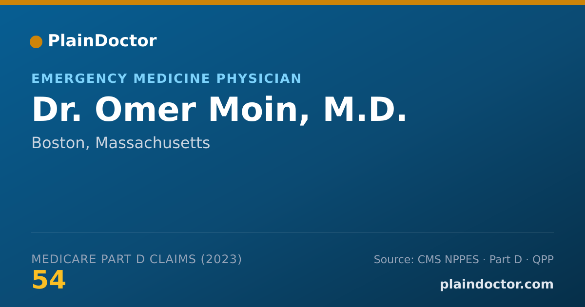 Shareable card for Omer Moin, M.D. - Emergency Medicine Physician, Boston, MA