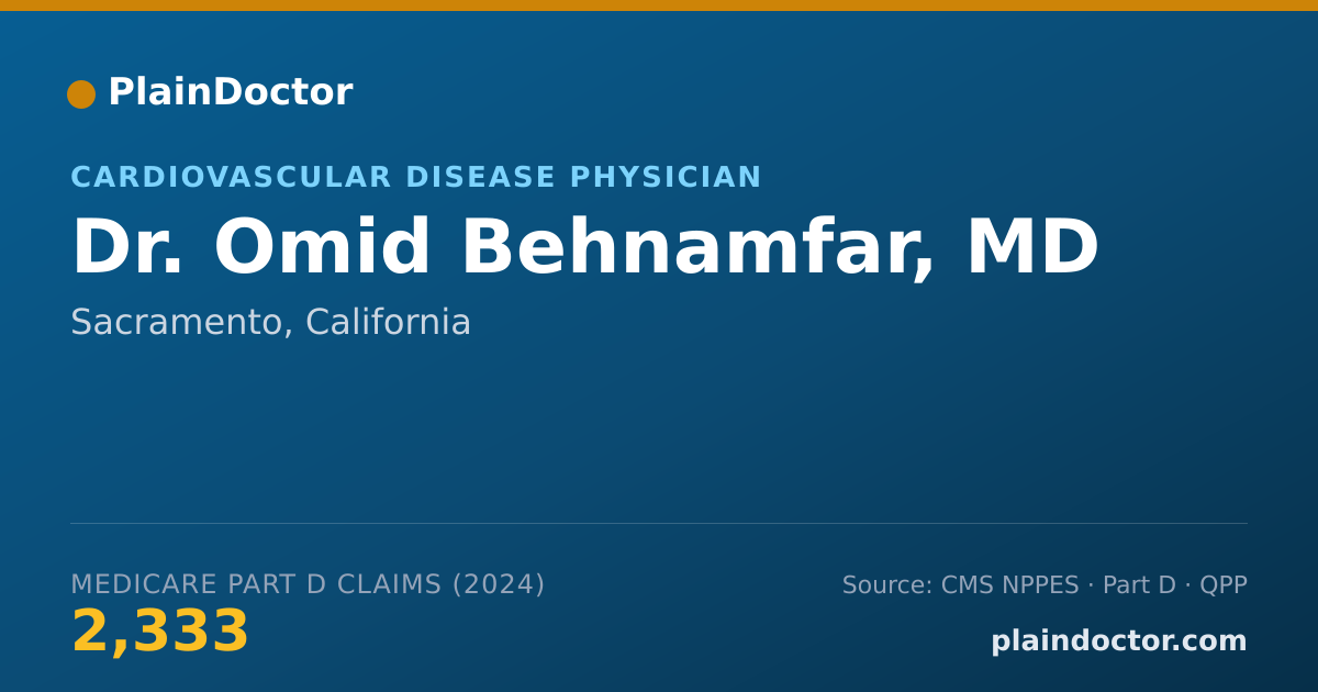 Shareable card for Omid Behnamfar, MD - Cardiovascular Disease Physician, Sacramento, CA