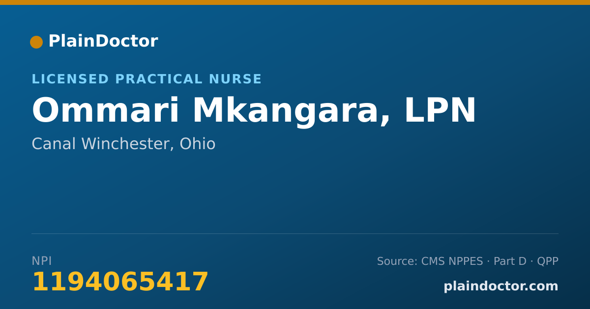 Shareable card for Ommari Mkangara, LPN - Licensed Practical Nurse, Canal Winchester, OH