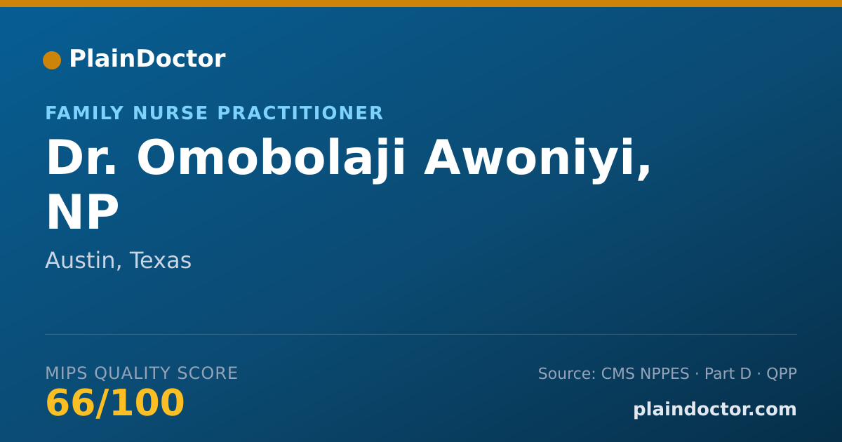 Shareable card for Omobolaji Awoniyi, NP - Family Nurse Practitioner, Austin, TX