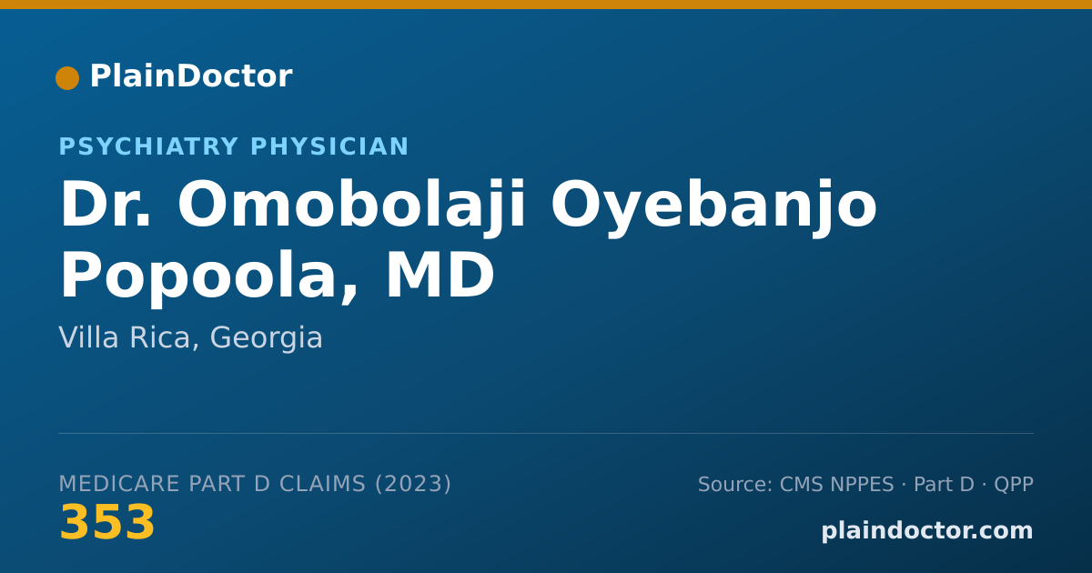 Shareable card for Omobolaji Oyebanjo Popoola, MD - Psychiatry Physician, Villa Rica, GA