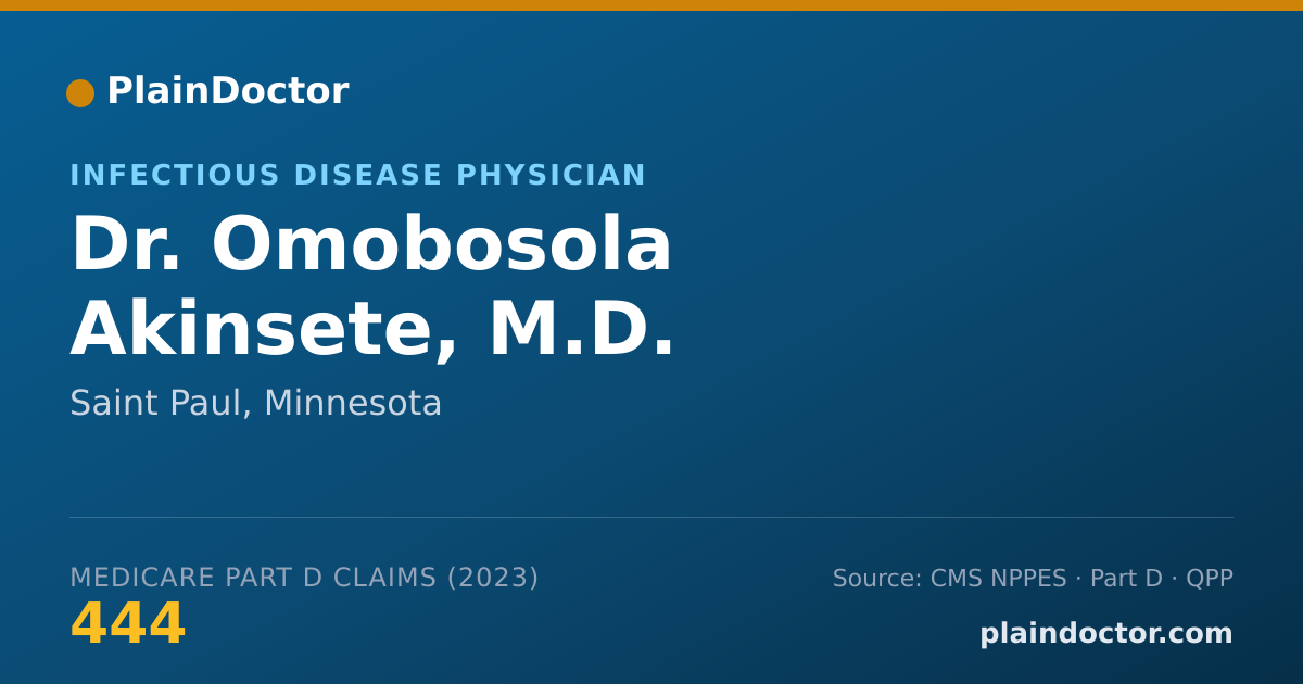 Shareable card for Omobosola Akinsete, M.D. - Infectious Disease Physician, Saint Paul, MN