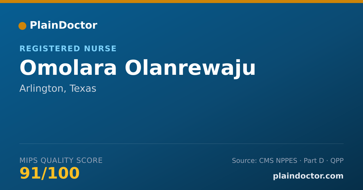 Shareable card for Omolara Olanrewaju - Registered Nurse, Arlington, TX