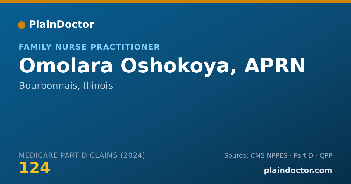 Shareable card for Omolara Oshokoya, APRN - Family Nurse Practitioner, Bourbonnais, IL