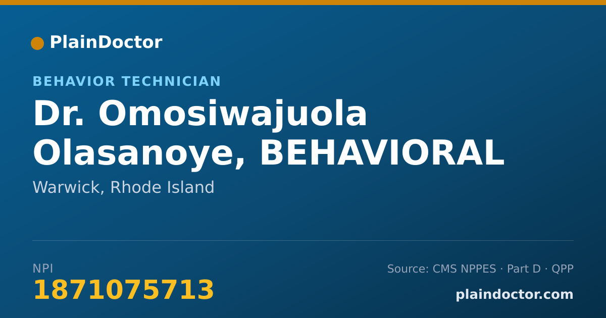 Shareable card for Omosiwajuola Olasanoye, BEHAVIORAL TECH - Behavior Technician, Warwick, RI