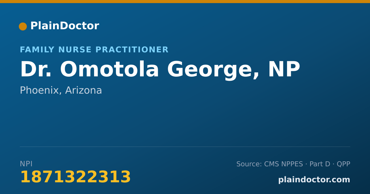 Shareable card for Omotola George, NP - Family Nurse Practitioner, Phoenix, AZ