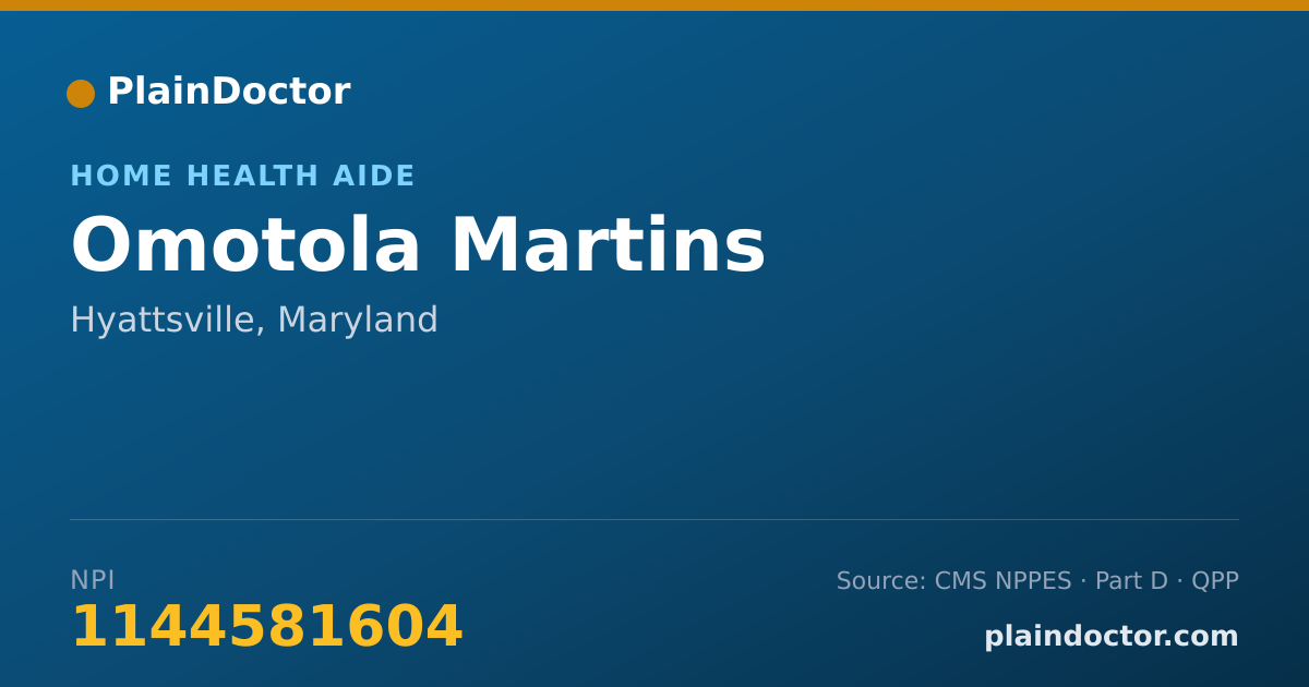 Shareable card for Omotola Martins - Home Health Aide, Hyattsville, MD