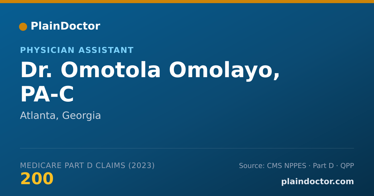 Shareable card for Omotola Omolayo, PA-C - Physician Assistant, Atlanta, GA