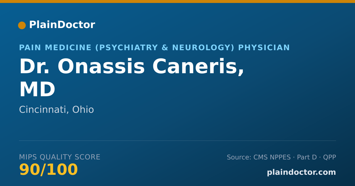 Shareable card for Onassis Caneris, MD - Pain Medicine (Psychiatry & Neurology) Physician, Cincinnati, OH