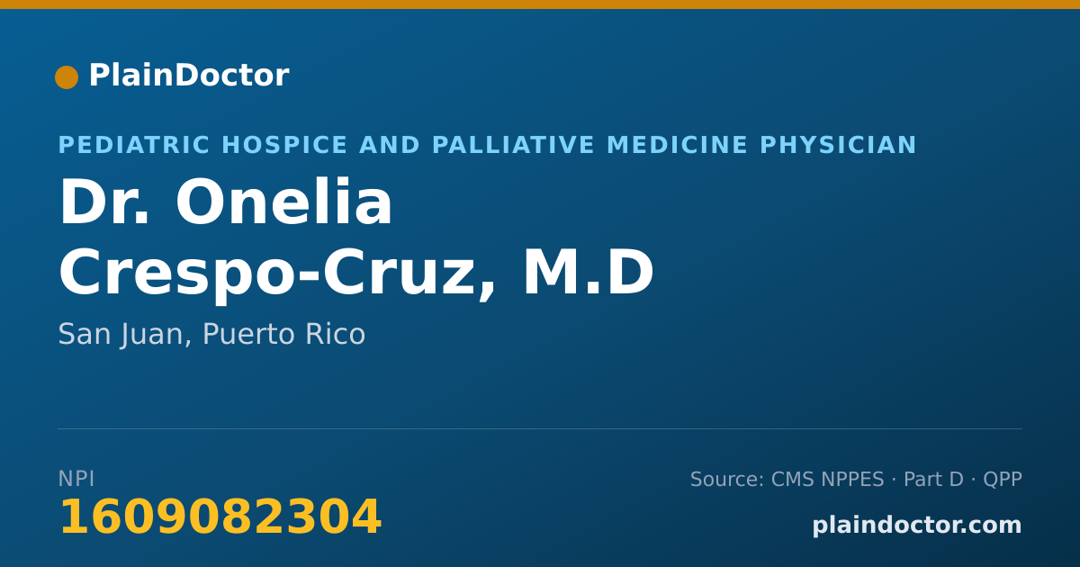 Shareable card for Onelia Crespo-Cruz, M.D - Pediatric Hospice and Palliative Medicine Physician, San Juan, PR
