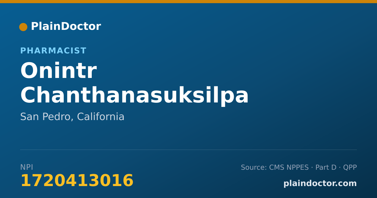 Shareable card for Onintr Chanthanasuksilpa - Pharmacist, San Pedro, CA