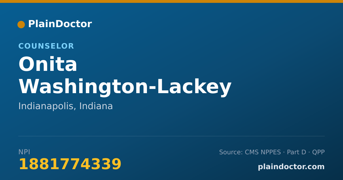 Shareable card for Onita Washington-Lackey - Counselor, Indianapolis, IN