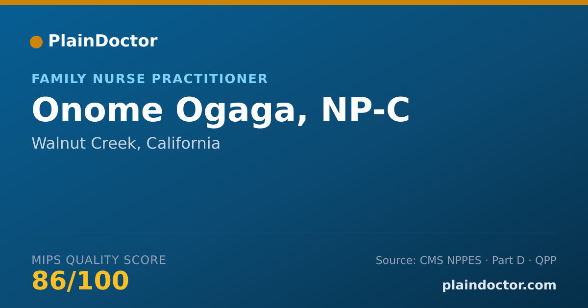 Shareable card for Onome Ogaga, NP-C - Family Nurse Practitioner, Walnut Creek, CA