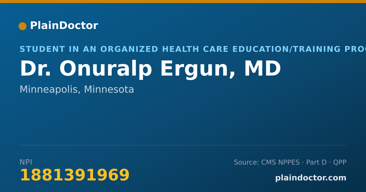 Shareable card for Onuralp Ergun, MD - Student in an Organized Health Care Education/Training Program, Minneapolis, MN
