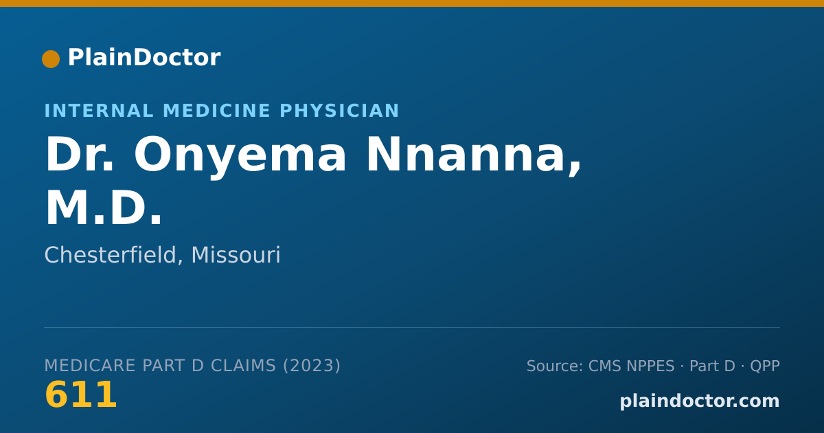 Shareable card for Onyema Nnanna, M.D. - Internal Medicine Physician, Chesterfield, MO