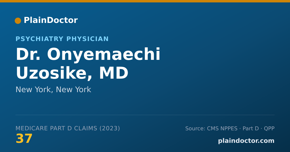Shareable card for Onyemaechi Uzosike, MD - Psychiatry Physician, New York, NY