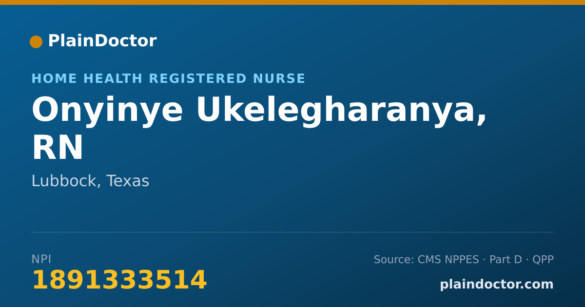Shareable card for Onyinye Ukelegharanya, RN - Home Health Registered Nurse, Lubbock, TX