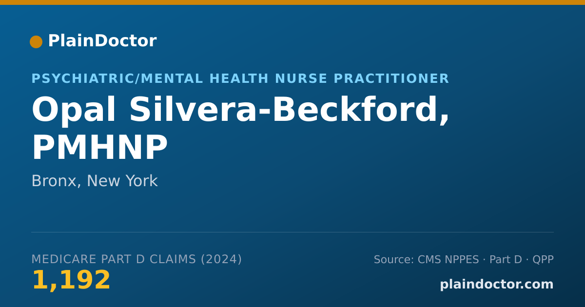 Shareable card for Opal Silvera-Beckford, PMHNP - Psychiatric/Mental Health Nurse Practitioner, Bronx, NY