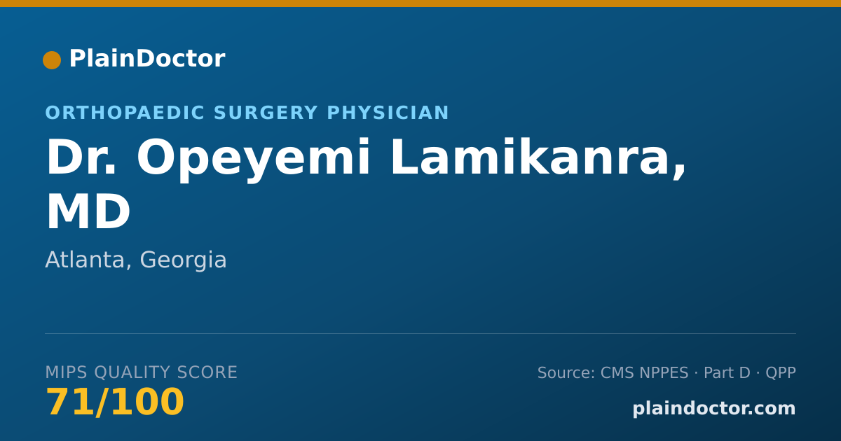 Shareable card for Opeyemi Lamikanra, MD - Orthopaedic Surgery Physician, Atlanta, GA