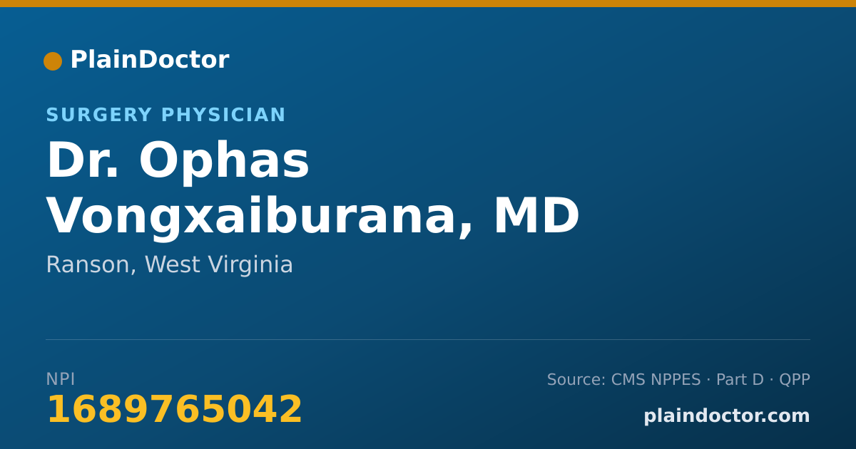 Shareable card for Ophas Vongxaiburana, MD - Surgery Physician, Ranson, WV