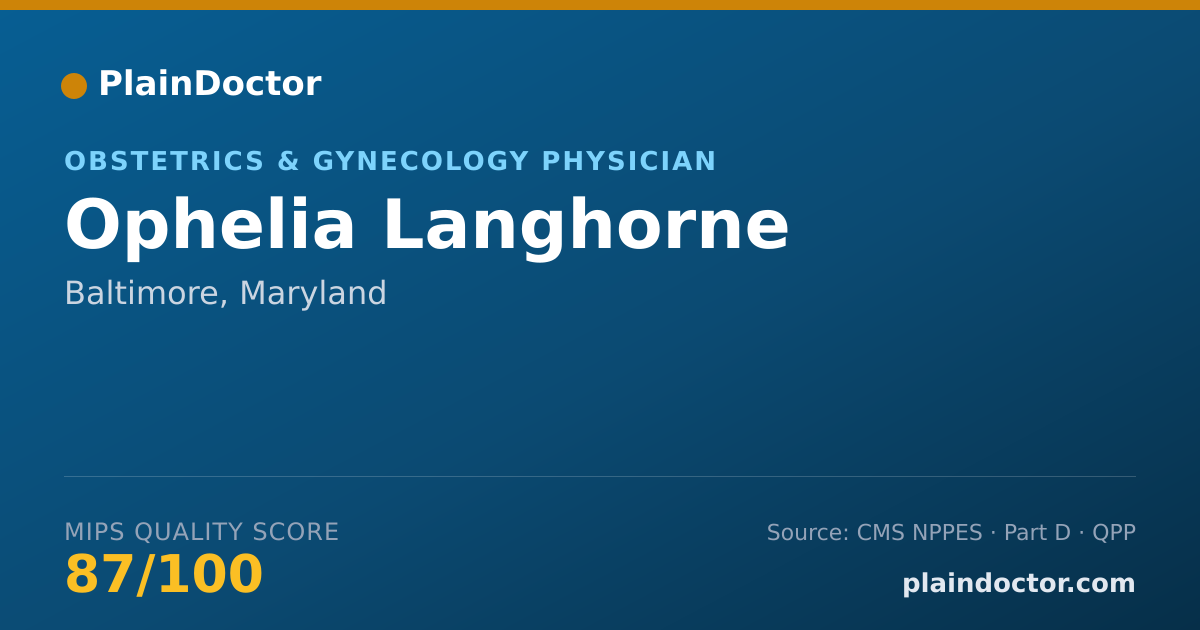 Shareable card for Ophelia Langhorne - Obstetrics & Gynecology Physician, Baltimore, MD