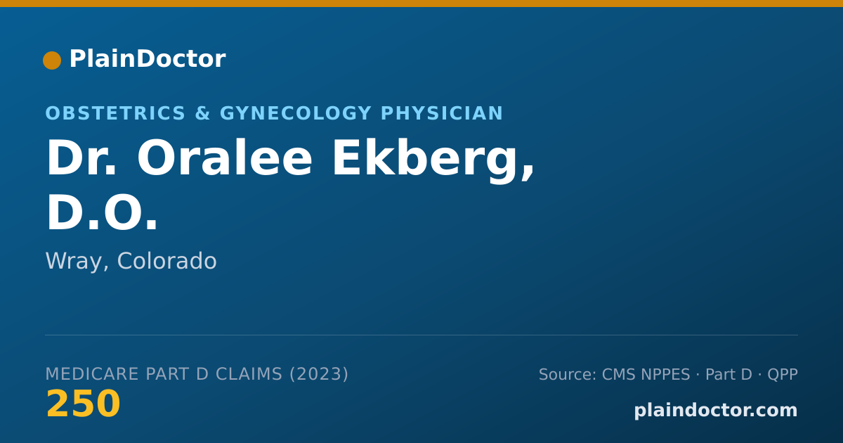 Shareable card for Oralee Ekberg, D.O. - Obstetrics & Gynecology Physician, Wray, CO