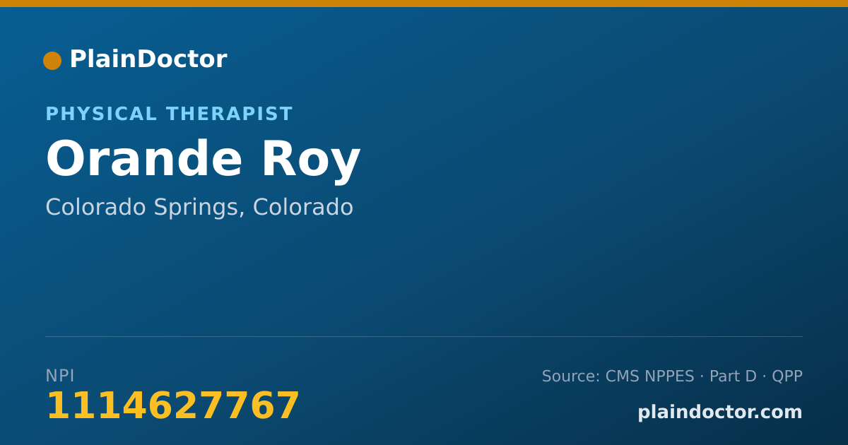 Shareable card for Orande Roy - Physical Therapist, Colorado Springs, CO
