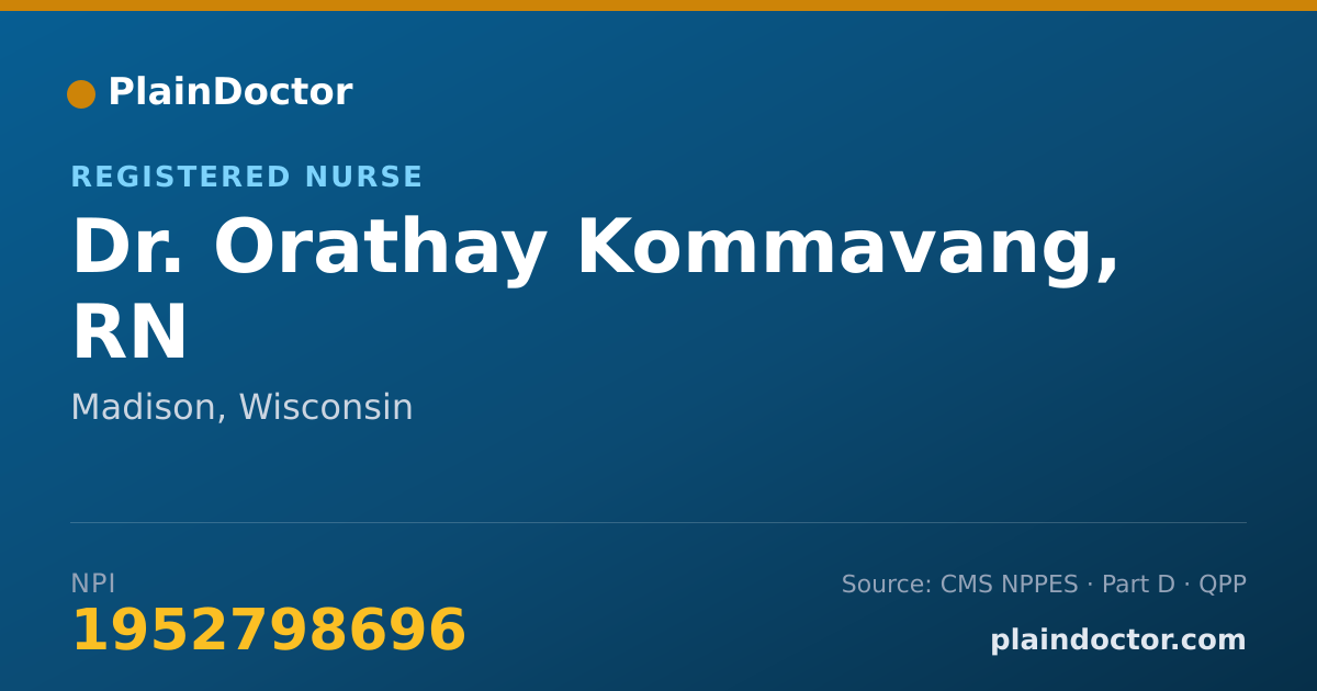 Shareable card for Orathay Kommavang, RN - Registered Nurse, Madison, WI