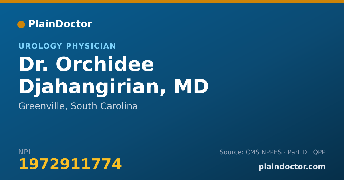 Shareable card for Orchidee Djahangirian, MD - Urology Physician, Greenville, SC