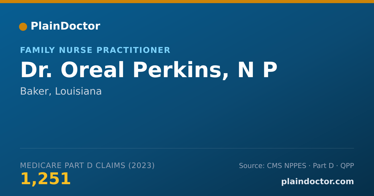 Shareable card for Oreal Perkins, N P - Family Nurse Practitioner, Baker, LA