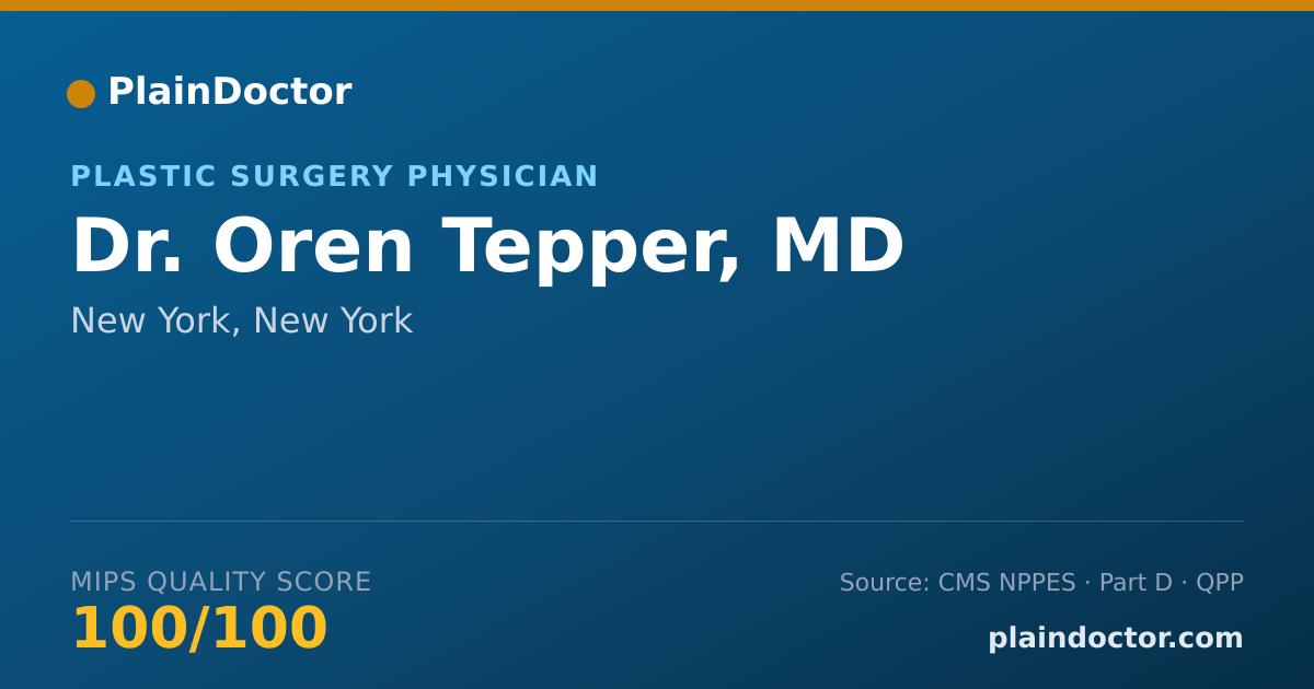 Shareable card for Oren Tepper, MD - Plastic Surgery Physician, New York, NY