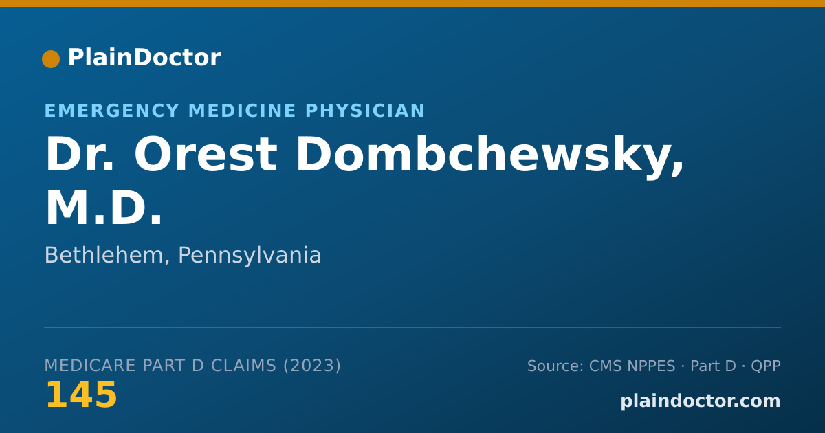 Shareable card for Orest Dombchewsky, M.D. - Emergency Medicine Physician, Bethlehem, PA