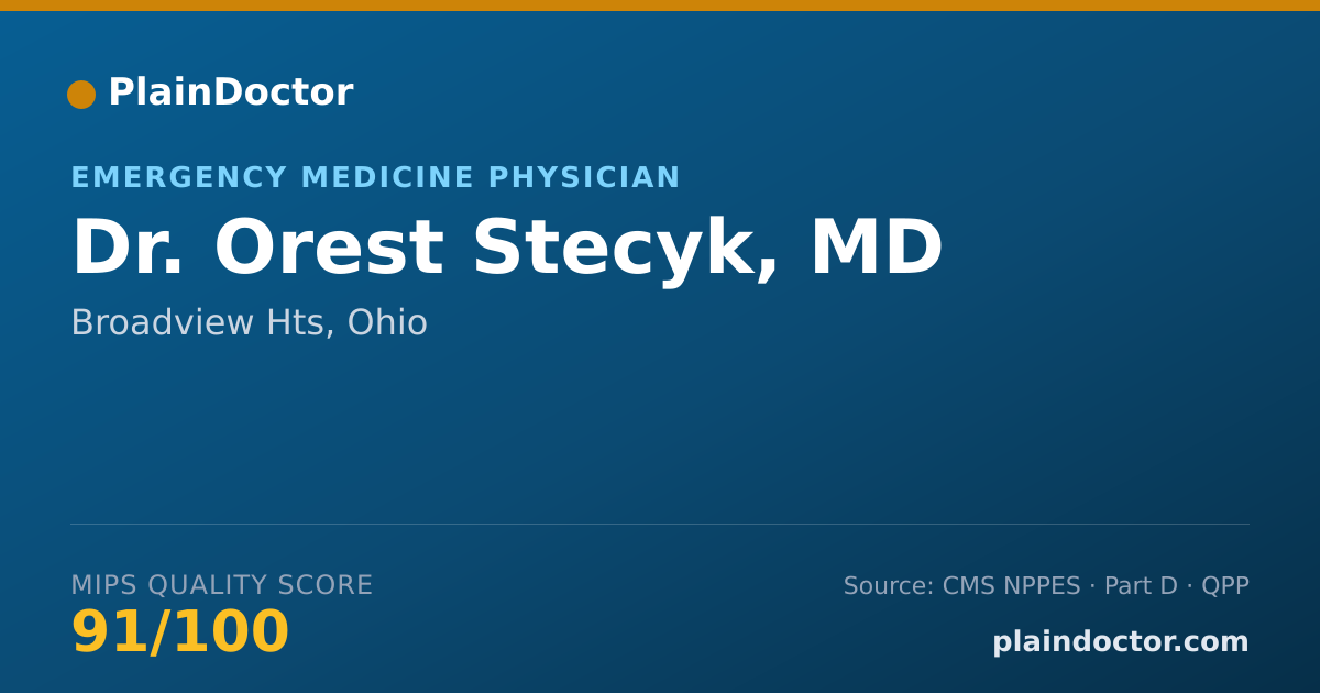 Shareable card for Orest Stecyk, MD - Emergency Medicine Physician, Broadview Hts, OH