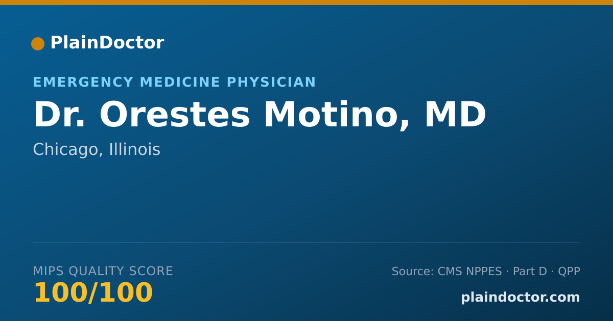 Shareable card for Orestes Motino, MD - Emergency Medicine Physician, Chicago, IL