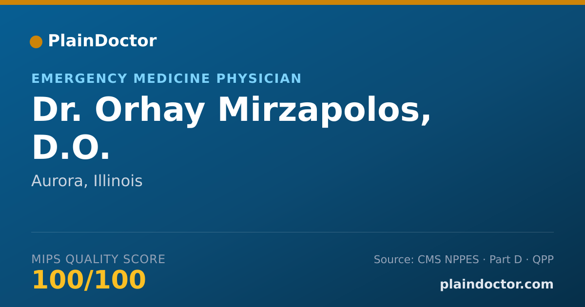 Shareable card for Orhay Mirzapolos, D.O. - Emergency Medicine Physician, Aurora, IL