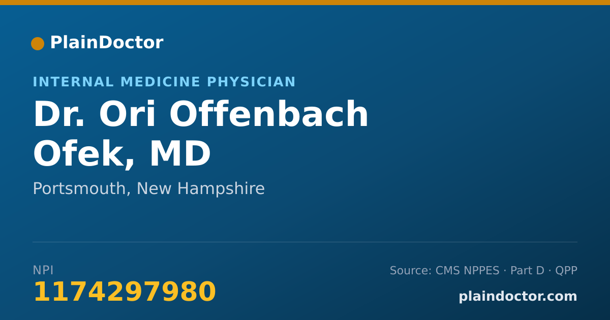 Shareable card for Ori Offenbach Ofek, MD - Internal Medicine Physician, Portsmouth, NH