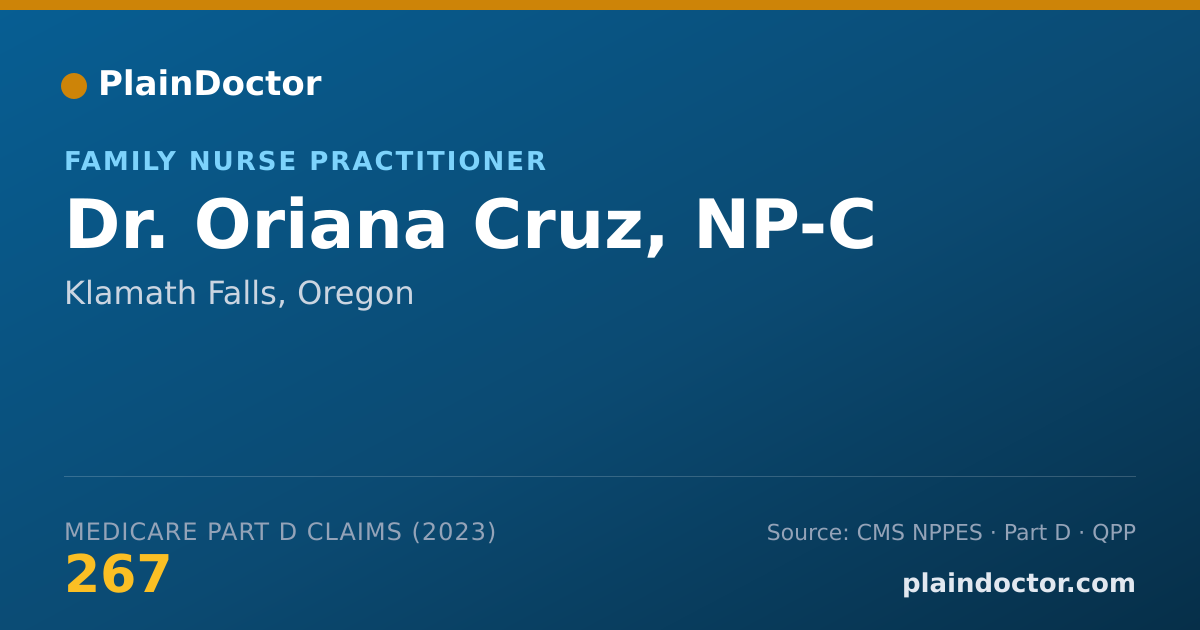 Shareable card for Oriana Cruz, NP-C - Family Nurse Practitioner, Klamath Falls, OR