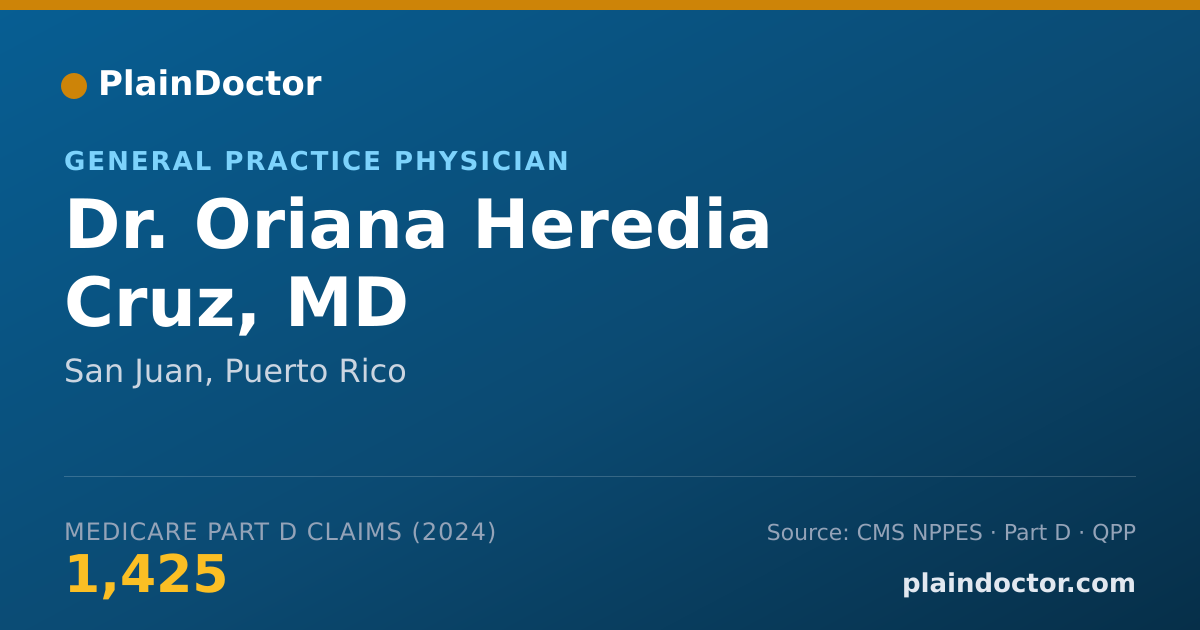 Shareable card for Oriana Heredia Cruz, MD - General Practice Physician, San Juan, PR
