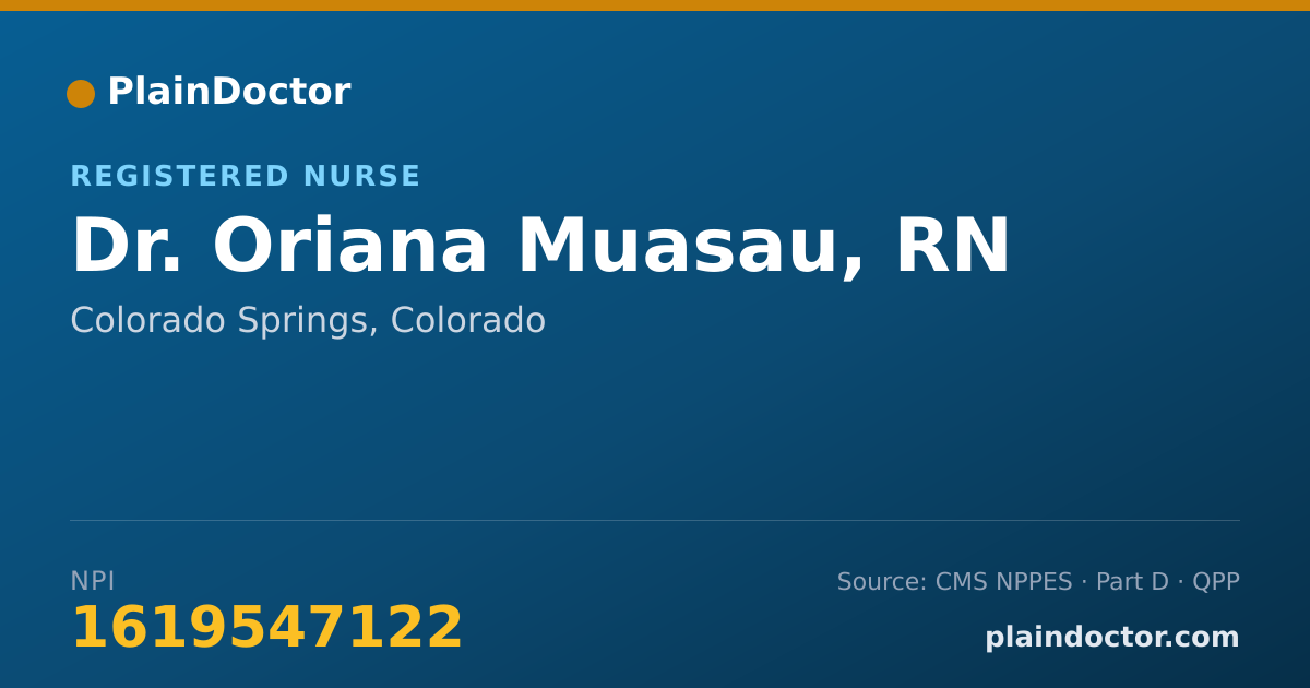 Shareable card for Oriana Muasau, RN - Registered Nurse, Colorado Springs, CO