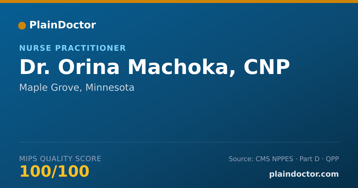 Shareable card for Orina Machoka, CNP - Nurse Practitioner, Maple Grove, MN