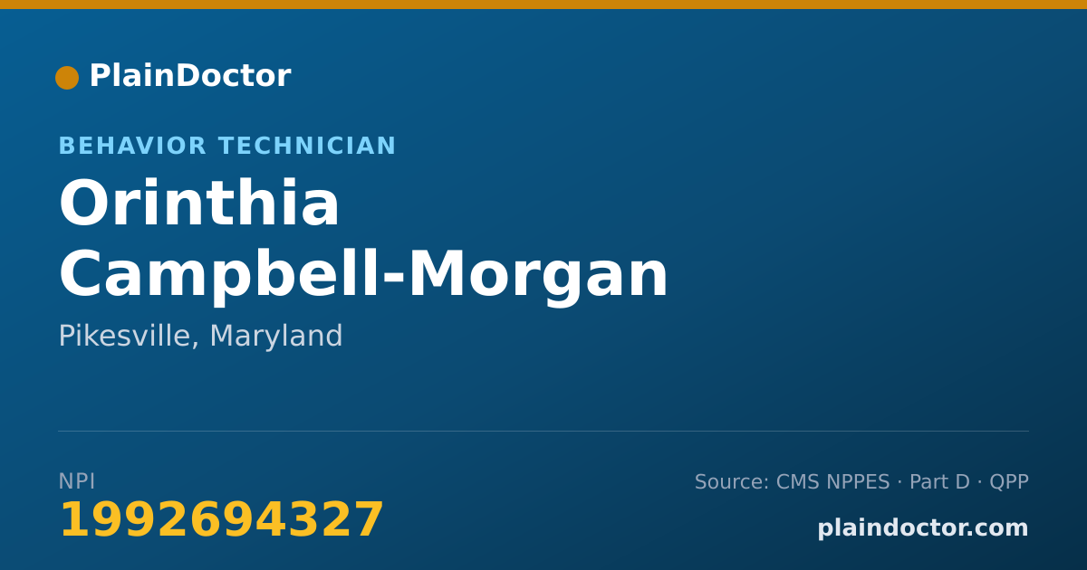 Shareable card for Orinthia Campbell-Morgan - Behavior Technician, Pikesville, MD