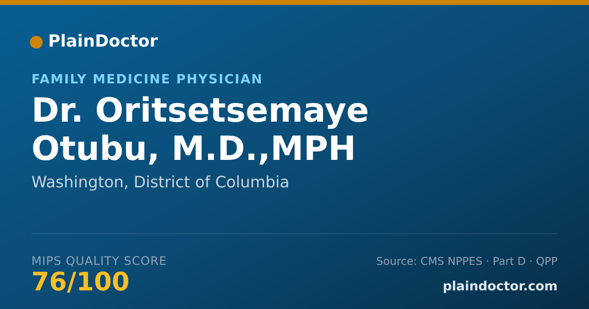 Shareable card for Oritsetsemaye Otubu, M.D.,MPH - Family Medicine Physician, Washington, DC