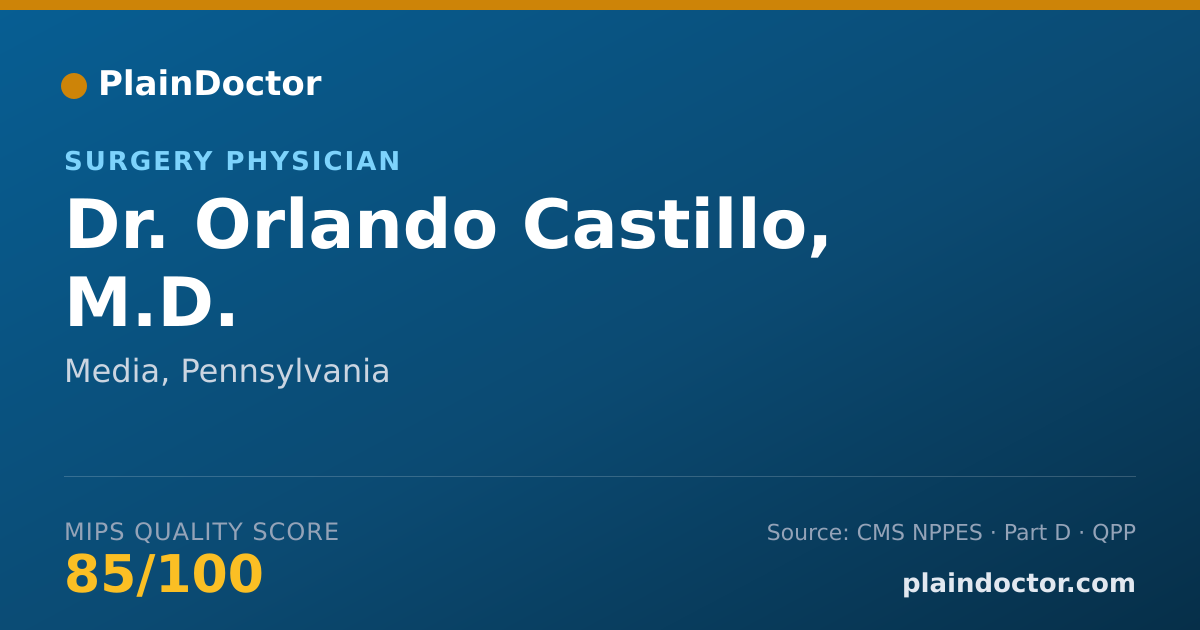 Shareable card for Orlando Castillo, M.D. - Surgery Physician, Media, PA