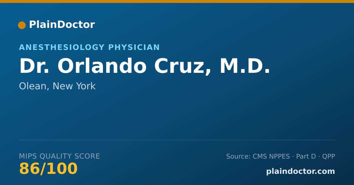 Shareable card for Orlando Cruz, M.D. - Anesthesiology Physician, Olean, NY