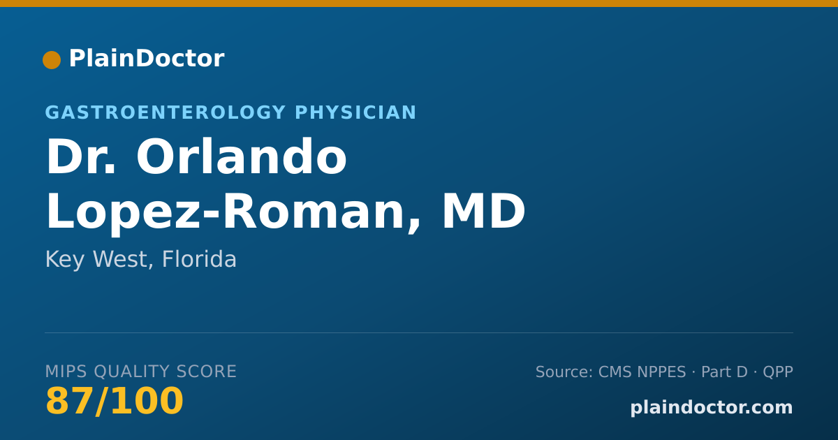 Shareable card for Orlando Lopez-Roman, MD - Gastroenterology Physician, Key West, FL
